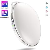 AOMAIS Hand Warmer Rechargeable, Electric Portable USB Hand Warmers & Reusable Pocket 5200mAh Power Bank, Double-Sided Quick Heating Keep Hands Warm, Best Winter Gifts for Christmas, Snow White