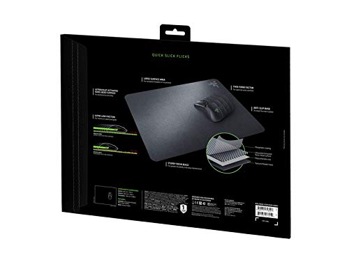 Razer-Acari-Alfombrilla-para-raton-con-minima-friccion-para-optima-Velocidad-y-Deslizamiento-Superficie-rigida-Texturizada-granular-Diseno-Fino-Base-Antideslizante-Negro