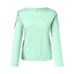 iPOGP Women's Round Neck Solid Color Hollow