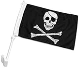 Double-Sided Pirate Car Flag