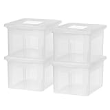 IRIS USA, Inc. FB-21EE Letter and Legal Size File Box, Medium, Clear, 4 Pack