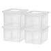IRIS USA, Inc. FB-21EE Letter and Legal Size File Box, Medium, Clear, 4 Pack