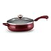 Paula Deen Signature Porcelain Nonstick 5-Quart Covered Deep Sauté Pan with Helper Handle, Lavender Speckle