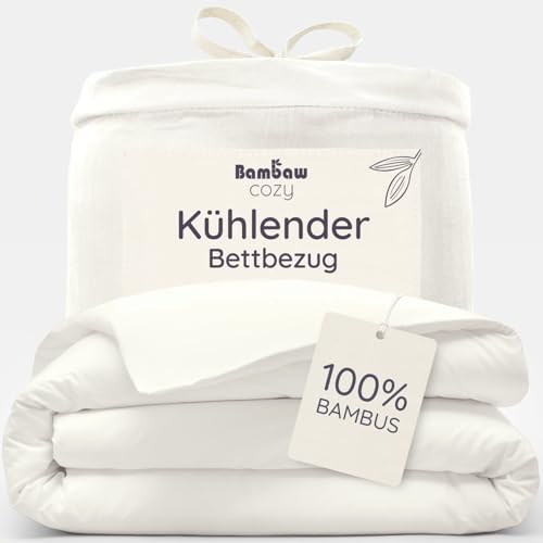Bambaw Bambus Bettwäsche 155x220 cm, selbstkühlender Bettbezug Sommer, weiche und umweltfreundliche Hotel Bettwäsche, hautfreundlicher Bettbezug Aller