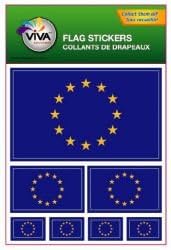 European Union EU Country Flag Set of 7 Different Size Collection Decal Stickers ... New in Package