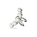 Aifeer Sterling Silver Non Pierced Ear Stud Earrings 5 Pearls Wrap Cuff Clip On Ear Clamp (Single)