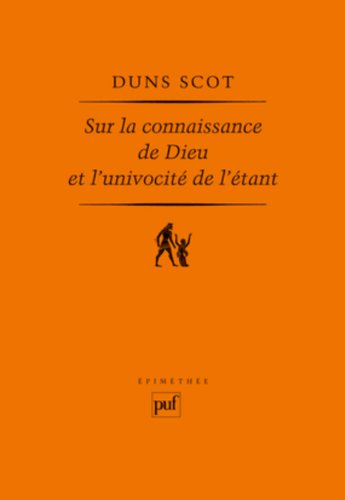 Sur la connaissance de Dieu et l'univocité de l'étant