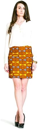 Orange African Print Mid-Length Custom Pencil Skirt