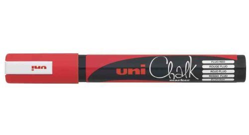 Uni 140061000 1.8 - 2.5mm Bullet Tip Chalk Marker - Red