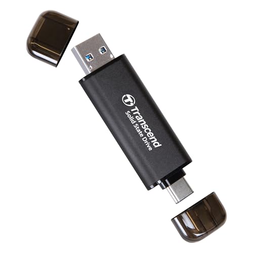 Transcend ESD310 2TB Dual USB-C/A External SSD 1050MB/s Ultra-Fast Drive for iPhone 17/16/15, MacBook, iPad & PC | Fast File Transfer TS2TESD310C