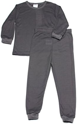 Boys Thermal Long Underwear Set (10/12, Charcoal) 