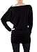 LeggingsQueen Women's Long Sleeve Cowl Neck Basic Tunic Top (T1034-BLK, M)