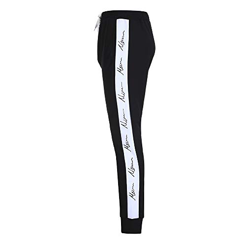 LISTHA Mens Sport Pants Joggers Casual Drawstring Sweatpants Letter Trousers White - Thumbnail 2