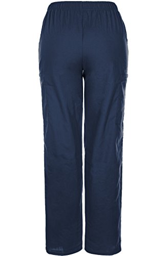MedPro Women's Medical Scrub Set Mock Wrap and Cargo Navy L (GT-756)
