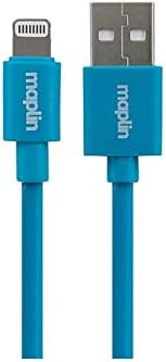 Maplin Premium Lightning to USB-A Cable Blue, 0.75m, Apple MFI Certified, for all iPhones 14, 13, 12, 11, SE