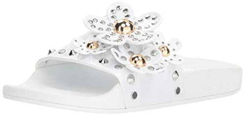  - Marc Jacobs Women's Daisy Studded Aqua Slide Sandal, White, 38 M EU (8 US)