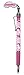 BRISA VW Collection - Volkswagen Retractable Ballpoint Pen with Beetle Bug Charm, good grip, Black, Medium Point (Love That Bug/Pink)