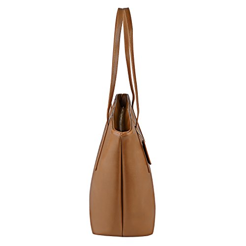 Tote Handbags,COOFIT Fashion Purses and Handbags for Women PU Leather Purse Tote Bag Brown - Thumbnail 4