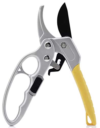 Allure Houseware 8″ Garden Pruners Pruning Shears Scissors Garden Clipper with Safety Lock – Germany-Imported Carbon Steel Blade