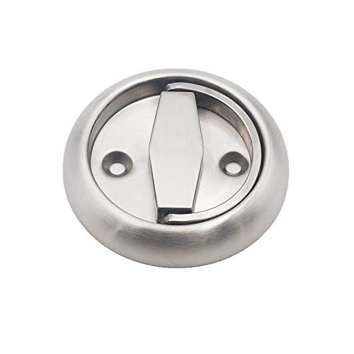 Photo 1 of QT Home Decor Round Recessed Door Handle/Deadbolt (No Key)(Standard US Door 1.3-1.7 inch / 35-45mm), NOT for Pocket Doors, Thick Latch with Round Edge.