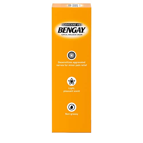 Bengay Pain Relieving Lidocaine Cream, NonGreasy Topical Analgesic Cream With The Maximum