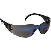 Galeton 9304 Outlaw Lightweight Anti-Scratch Lens Safety Glasses with Extra Wide Temples, Blue Mirror
