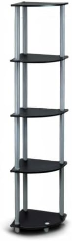 Furinno Turn-N-Tube 5 Tier Corner Shelf Black Grey view 10