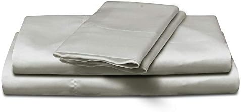 4-Piece Super Soft Silky Satin Bed Sheet Set, Multiple Colors (King, Silver)