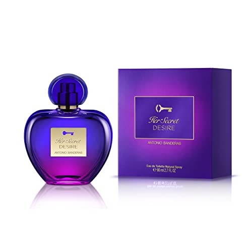 Antonio Banderas Perfumes - Her Secret Desire - Eau de Toilette for Women - Long Lasting - Femenine, Romantic and Charming Fragance - Floral, Fruity and Sweet Notes - Ideal for Day Wear - 1.7 Fl Oz
