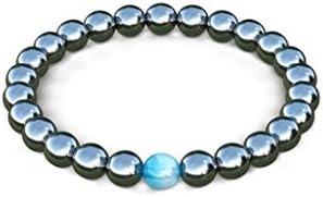 Ayiqi Hemitate Black Agate Natural Onyx Stones Bead Healing Balance Beads Bracelet for Reiki Prayer Yoga Bracelet Stones