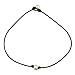 18" White Freshwater Pearl Necklace Choker on Genuine Leather Cord with One Pearl Bead Jewelry