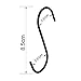 RuiLing Antistatic Coating Steel Hanging Hooks, Black, S-Shape, Pack of 15