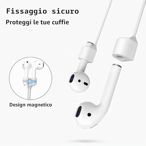 4 Anti-lost Magnetic Straps, Magnetic Strap for AirPods for Wireless Headphones and Earbuds Anti Loss Silicone