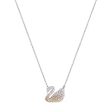 swarovski crystal authentic iconic multi colored swan pendant rhodium plated necklace fancy diamond accessory for women