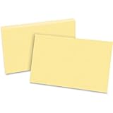 Oxford Unruled Index Cards, 5 x 8 Inches, Blank, Canary, 100/Pack (7520-CAN)