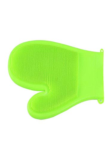 Pausseo Cleaning Silicone Gloves - Durable Gardening Household Dishwashing Magic Reusable Brush Scrubber Heat Resistant High Temperature Insulated Glove Clean Tool (General Left Right Hand) - Thumbnail 5