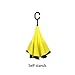 NewSight Reverse/Inverted Double-Layer Waterproof Straight Umbrella, Self-Standing & C-Shape Handle & Carrying Bag for Free Hands, Inside-Out Folding for Car Use (Yellow)