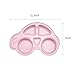 4pcs Bamboo Divided Plates for Baby Feeding, Non Toxic & Safe Toddler Plates, Eco-Friendly Tableware for Baby Toddler Kids Bamboo Toddler Dishes & Dinnerware Sets, Car Plates
