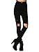 SweatyRocks Women's Casual High Waist Ripped Skinny Jeans Distressed Denim Pants