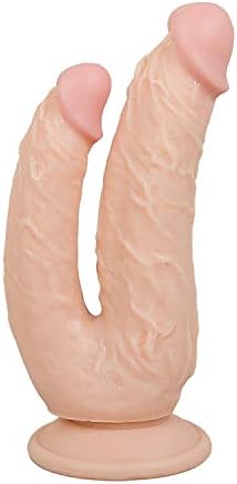 Varret Double Headed Ended Penetration Big Suction Cup Couples Fun-Shop Toys Women,Flesh（Large Size 4.5 cm and Small Size 3.5 cm）
