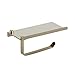 Beelee SUS 304 Stainless Steel Wall Mount Toilet Paper Holder, SUS304 Stainless Steel Bathroom Tissue Holder with Mobile Phone Storage Shelf, Golden