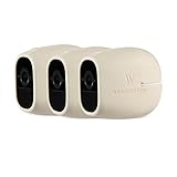 3 x Silicone Skins Compatible with Arlo Pro & Arlo Pro 2 Smart Security - 100% Wire-Free Cameras - by Wasserstein (3 Pack, Beige)
