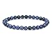 Amandastone Natural A Grade Dumortierite 6mm Round Beads Stretch Bracelet 7 Inch
