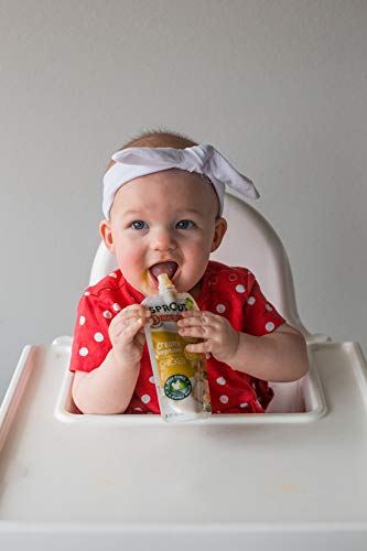 SPROUT ORGANIC BABY FOOD POUCHES STAGE 3, CREAMY VEGETABLES W/ CHICKEN, 4 POUCHES (PACK OF 6) CREAMY VEGETABLES WITH CHICKEN 24 OUNCE