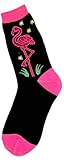 Foot Traffic, Ladies, Neon Flamingo Women Trouser Sock, Black