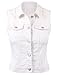 BEKDO Womens Basic Solid Denim Vest-L-WHITE