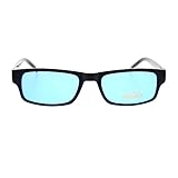 Mens Small Face Snug Fit Color Lens Rectangular Plastic Frame Sunglasses