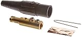 Marinco CLS20MB-A CLS Series Cam Type, Series 16 Inline, Single Pin Connector, 400 Amp, 600 Volt, #2 - 2/0 AWG, Male - Black (A)