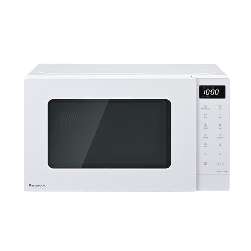 Panasonic NN-GT21QWEPG 20L Grill-Mikrowelle mit Drehteller und Gitterrost, 800 W, 1000 W Grill, LED-Display, automatisches Auftauen, insgesamt 12 Automatikprogramme, Timer, weiß