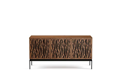 BDI Furniture 8777 WH-CO-WL Elements Triple-Width Storage Cabinet-Wheat Doors + Console Base-Natural Walnut Finish Media Center